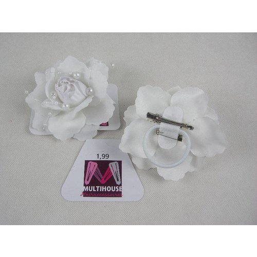 Multihouse Roos Met Parels Wit (Corsage) - 1 Stuks Multihouse Roos Met Parels Wit (Corsage) - 1 Stuks