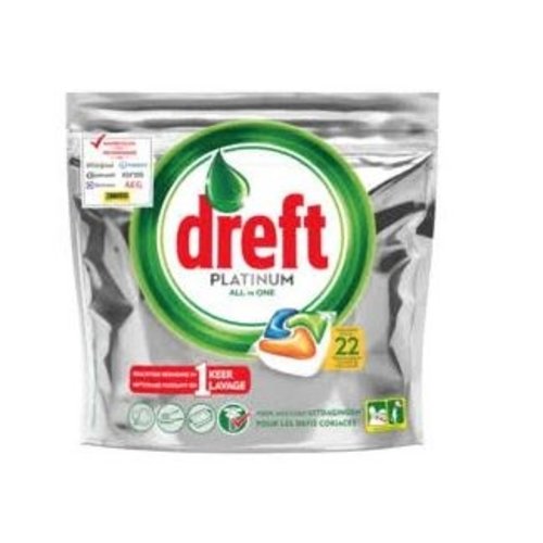 Dreft Dreft Platinum All In One Vaatwastabletten - 22 Stuks Dreft Dreft Platinum All In One Vaatwastabletten - 22 Stuks