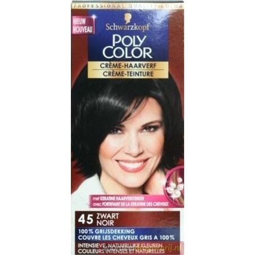 Poly Color Schwarzkopf Poly Color Semi Permanente Haarverf - Nummer 45 Zwart Poly Color Schwarzkopf Poly Color Semi Permanente Haarverf - Nummer 45 Zwart