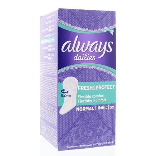 Always Always Inlegkruisjes Normaal fresh & protect - 28 Stuks Always Always Inlegkruisjes Normaal fresh & protect - 28 Stuks