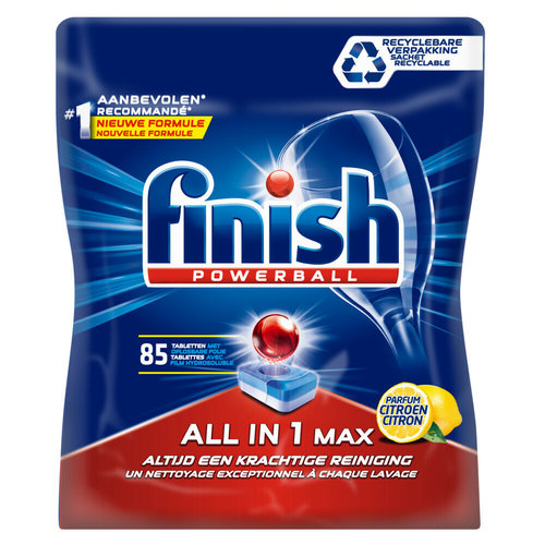 Finish Finish All In 1 Max Lemon - Vaatwastabletten 85 Stuks Finish Finish All In 1 Max Lemon - Vaatwastabletten 85 Stuks