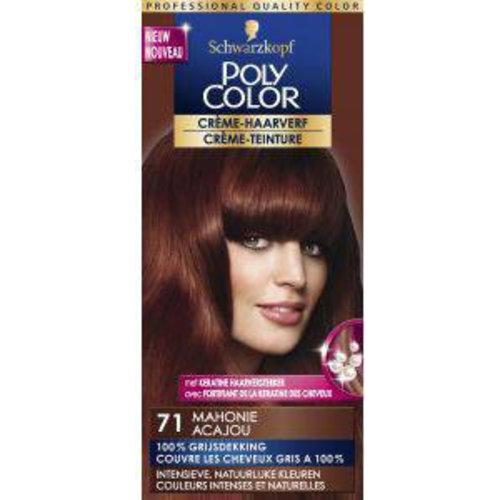 Poly Color Poly Color Haarverf Creme 71 Mahonie - 1 Stuks Poly Color Poly Color Haarverf Creme 71 Mahonie - 1 Stuks