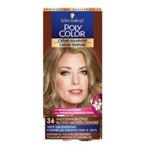Poly Color Poly Color Creme 36 Midden Asblond - 1 Stuks Poly Color Poly Color Creme 36 Midden Asblond - 1 Stuks