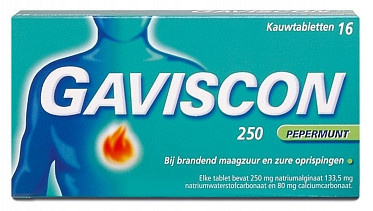 Gaviscon Gaviscon Pepermunt Kauwtabletten 250 Mg - 16 Tabletten