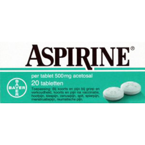 Aspirine Aspirine 500 Volwassenen - 20 Tabletten Aspirine Aspirine 500 Volwassenen - 20 Tabletten