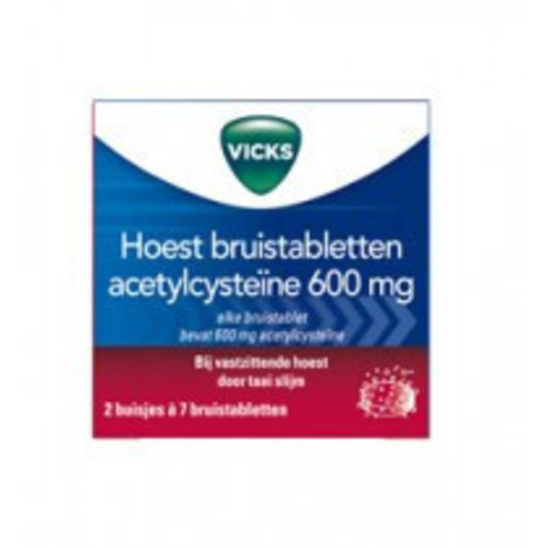Vicks Vicks Hoest Bruistabletten Acetylcysteine - 14 Tabletten Vicks Vicks Hoest Bruistabletten Acetylcysteine - 14 Tabletten