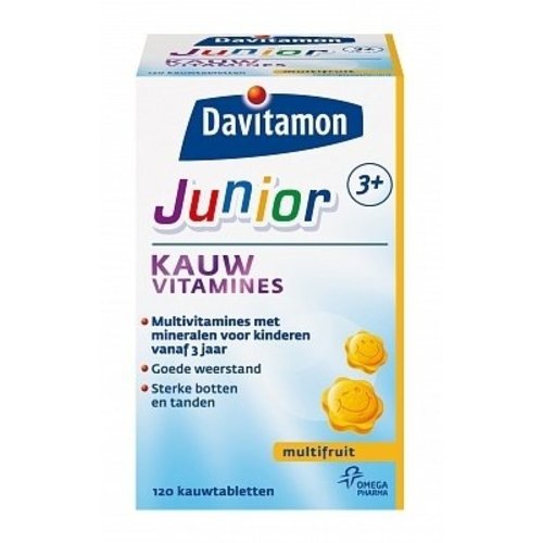 Davitamon Davitamon Junior 3+ Kauwvitamine Multifruit - 120 Stuks Davitamon Davitamon Junior 3+ Kauwvitamine Multifruit - 120 Stuks