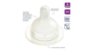 Difrax Difrax Flessenspeen Breed Medium - 2 Stuks Difrax Difrax Flessenspeen Breed Medium - 2 Stuks