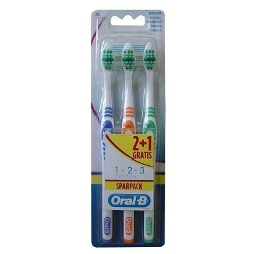 Oral B Oral B Tandenborstel 1.2.3 Medium - 3 Stuks Oral B Oral B Tandenborstel 1.2.3 Medium - 3 Stuks