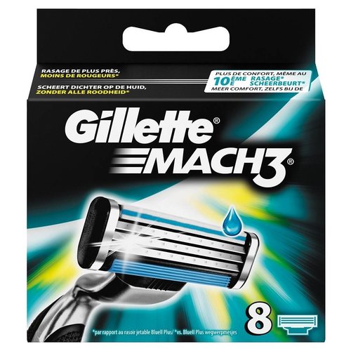 Gillette Gillette Mach3 Mesjes - 8 Stuks Gillette Gillette Mach3 Mesjes - 8 Stuks
