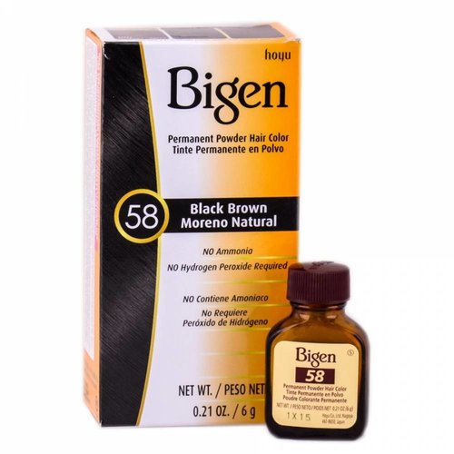 Bigen Bigen Permanent Powder Hair Color Black Brown - 58 Bigen Bigen Permanent Powder Hair Color Black Brown - 58