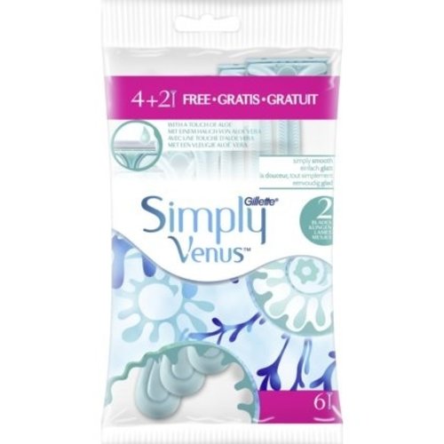 Gillette Gillette Woman Venus Simply 2 Wegwerpmesjes - 4 Stuks Gillette Gillette Woman Venus Simply 2 Wegwerpmesjes - 4 Stuks