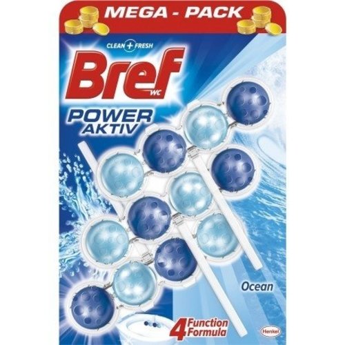 Bref Bref Power Aktive Toiletblok Ocean 4 In 1 - 3 Stuks Bref Bref Power Aktive Toiletblok Ocean 4 In 1 - 3 Stuks