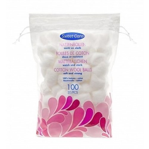Sweet care Sweet Care Wattenbollen Wit - 100 Stuks Sweet care Sweet Care Wattenbollen Wit - 100 Stuks