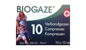 Biogaze Biogaze Verbandgaas 10x10cm 10 Stuks