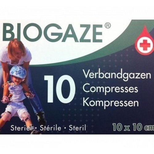 Biogaze Biogaze Verbandgaas 10x10cm 10 Stuks Biogaze Biogaze Verbandgaas 10x10cm 10 Stuks