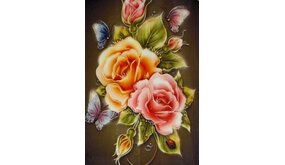 Diamond Painting Rozen met Vlinders H370 40 cm x 50 cm-