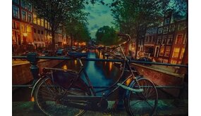 Diamond Painting Fiets op Brug H349 40 cm x 50 cm