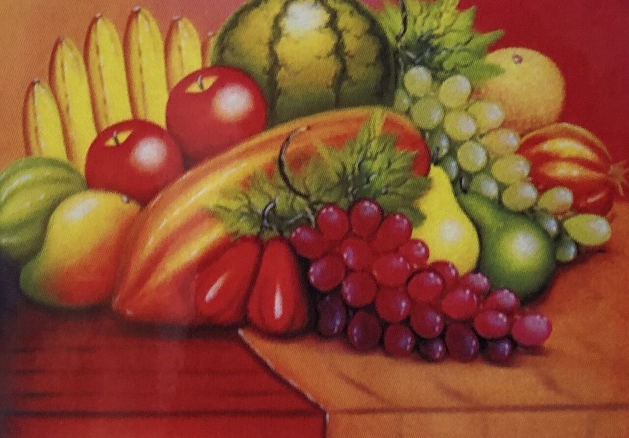 Diamond Painting Tafel met Fruit J0555 30 cm x 40 cm