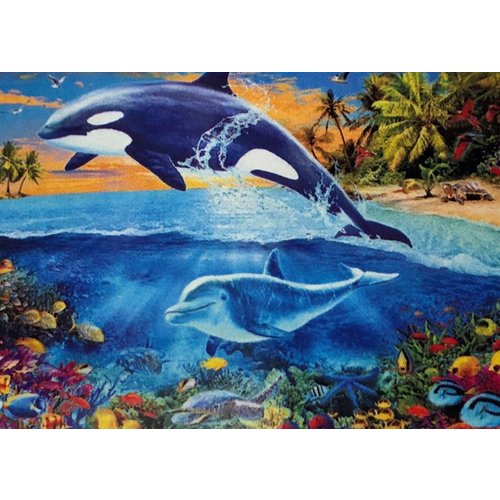 Diamond Painting 2 Dolfijnen J0336 30 cm x 40 cm Diamond Painting 2 Dolfijnen J0336 30 cm x 40 cm