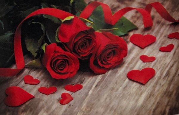 Diamond Painting Rode Rozen J0615 30 cm x 40 cm