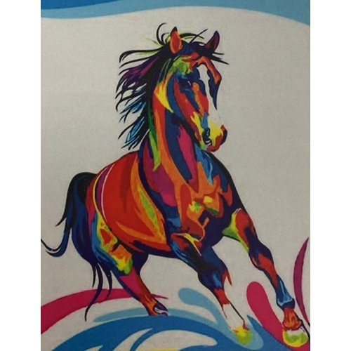 Diamond Painting kleurrijk paard H339 40 cm x 50 cm Diamond Painting kleurrijk paard H339 40 cm x 50 cm
