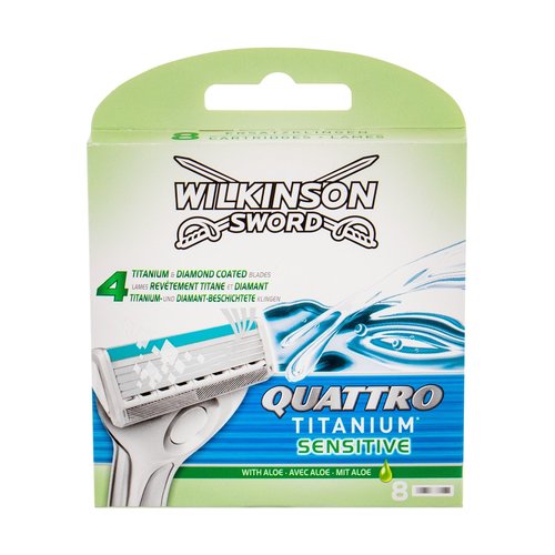 Wilkinson Wilkinson Sword Quattro Titanium Sensitive - 4 Scheermesjes Wilkinson Wilkinson Sword Quattro Titanium Sensitive - 4 Scheermesjes