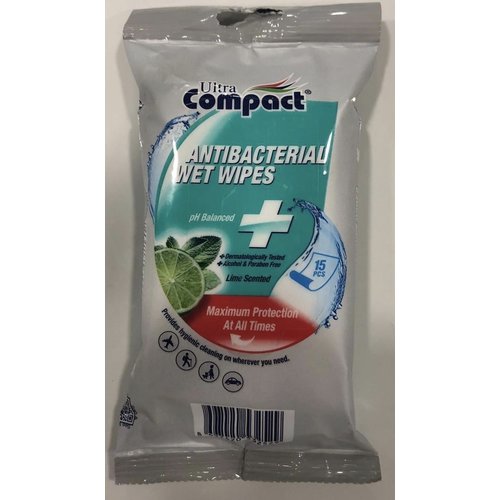 Antibacterial Wipes 15 Stuks Lemon Antibacterial Wipes 15 Stuks Lemon
