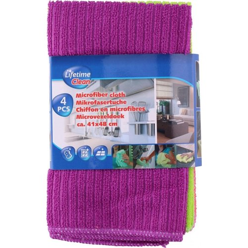 Lifetime Lifetime Clean - Microvezeldoek 41 X 48 Cm 4 Stuks Lifetime Lifetime Clean - Microvezeldoek 41 X 48 Cm 4 Stuks