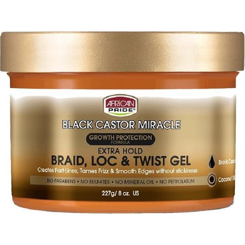 African Pride African Pride Black Castor Miracle Braid Loc & Twist Gel - Growth Protection Formula Extra Hold 227gr African Pride African Pride Black Castor Miracle Braid Loc & Twist Gel - Growth Protection Formula Extra Hold 227gr