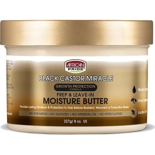African Pride African Pride Black Castor Miracle Prep & Leave - In Moisture Butter -Growth Protection Formula 227gr African Pride African Pride Black Castor Miracle Prep & Leave - In Moisture Butter -Growth Protection Formula 227gr