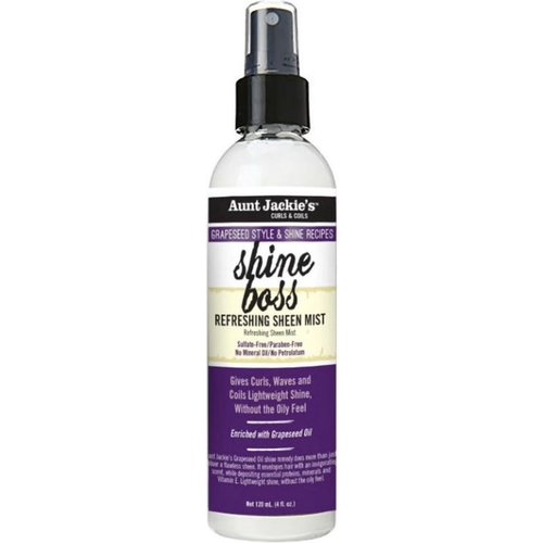Aunt Jackie's Aunt Jackie's Grapeseed Style & Shine Recipes Refreshing Sheen Mist - Shine Boss 118ml Aunt Jackie's Aunt Jackie's Grapeseed Style & Shine Recipes Refreshing Sheen Mist - Shine Boss 118ml