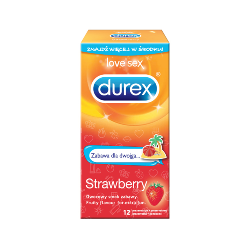 Durex Durex Condoom - Strawberry 12 Stuks Durex Durex Condoom - Strawberry 12 Stuks