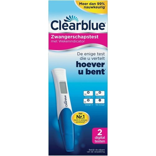 Clearblue Clearblue Zwangerschapstest - Met Wekenindicator 2 Digitale Testen Clearblue Clearblue Zwangerschapstest - Met Wekenindicator 2 Digitale Testen