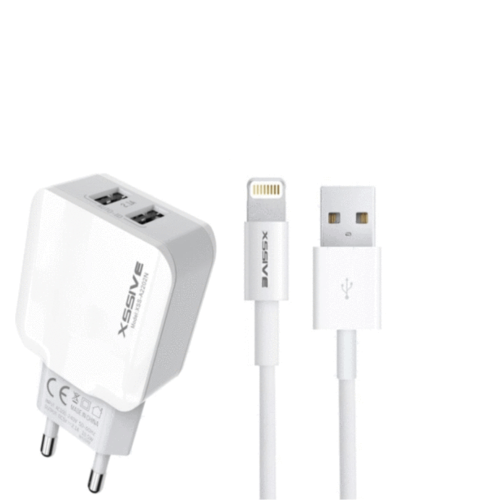 Luxcell - Adapter Met 2 Poorten 1 Iphone Oplader Luxcell - Adapter Met 2 Poorten 1 Iphone Oplader