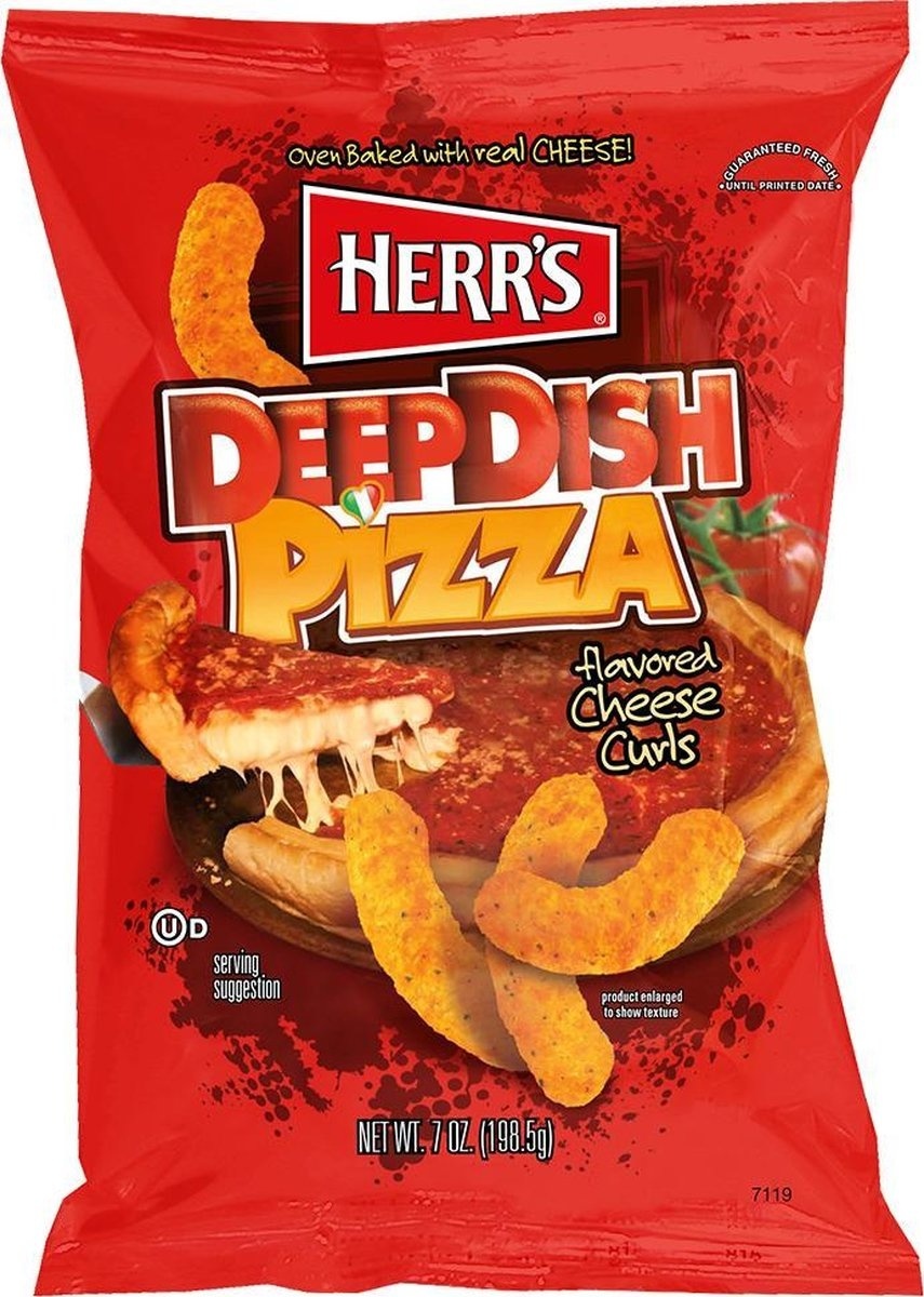 Herr's Deep Dish Pizza Cheese Curls 12 x 199 gram