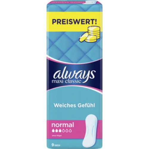 Always Always Sanitary Towels 9pcs Maxi Classic Normal Size 3 Always Always Sanitary Towels 9pcs Maxi Classic Normal Size 3