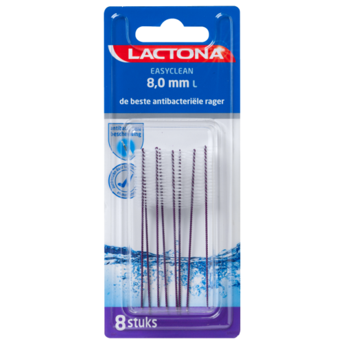 Lactona Lactona Easyclean L 8,0mm - Rager 8 Stuks Lactona Lactona Easyclean L 8,0mm - Rager 8 Stuks