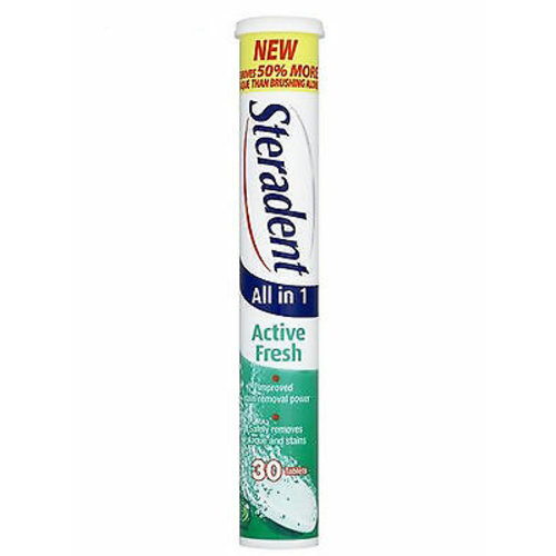 Steradent Steradent All In One Active Fresh - Gebitsreiniger 30 Tabletten Steradent Steradent All In One Active Fresh - Gebitsreiniger 30 Tabletten