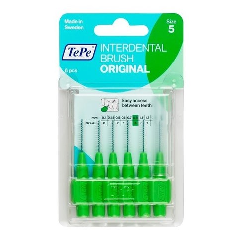 Tepe Tepe Original Groen 0,8mm - Interdentale Ragers 6 Stuks Tepe Tepe Original Groen 0,8mm - Interdentale Ragers 6 Stuks