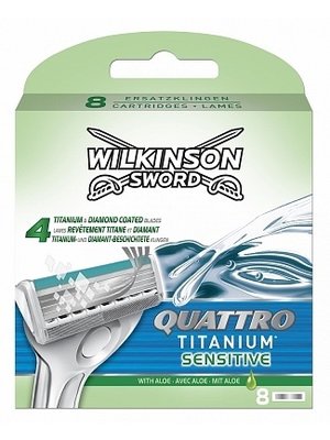 Wilkinson Wilkinson Sword Quattro Titanium Sensitive - 4 Scheermesjes