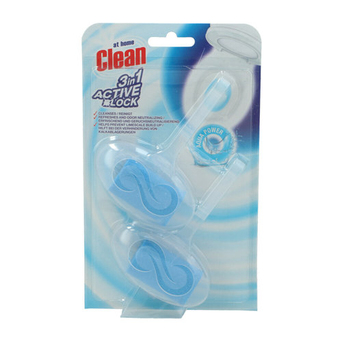 At Home At Home 3 In 1 Active Block Aqua Power - Toiletblok 2x40g At Home At Home 3 In 1 Active Block Aqua Power - Toiletblok 2x40g