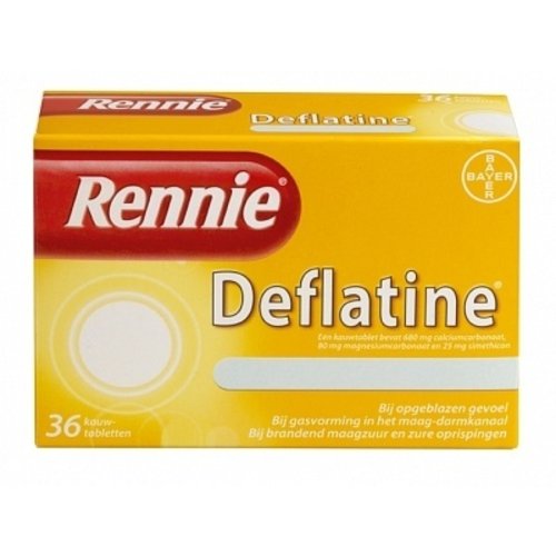 Rennie Rennie Deflatine - 36 Kauwtabletten Rennie Rennie Deflatine - 36 Kauwtabletten