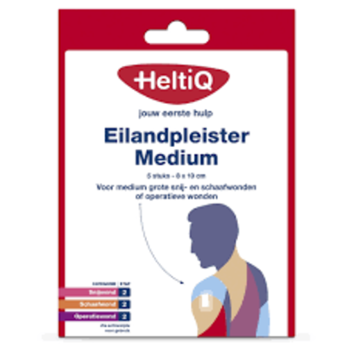 Heltiq Heltiq Medium 8x10 Cm - Eilandpleister 5 Stuks Heltiq Heltiq Medium 8x10 Cm - Eilandpleister 5 Stuks