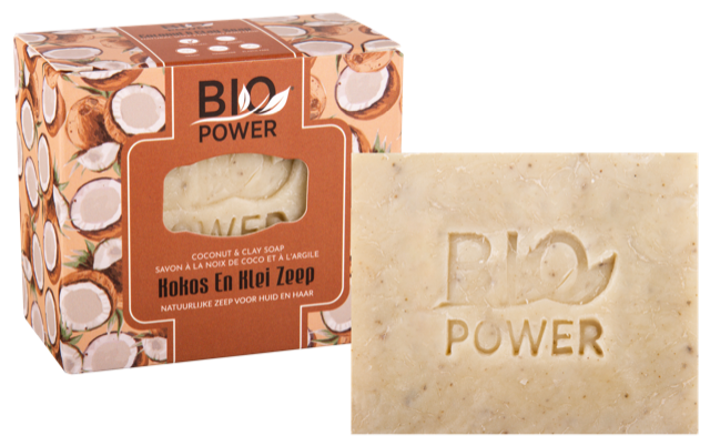 Bio Power Kokos En Klei Zeep (3 stuks 125 gr)