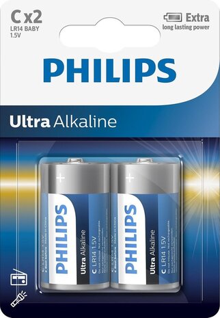 Philips Philips Ultra Alkaline Lr14 Baby - C Batterij 2 Stuks