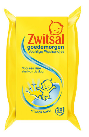 Zwitsal Zwitsal Goedemorgen Vochtige Washandjes 20St