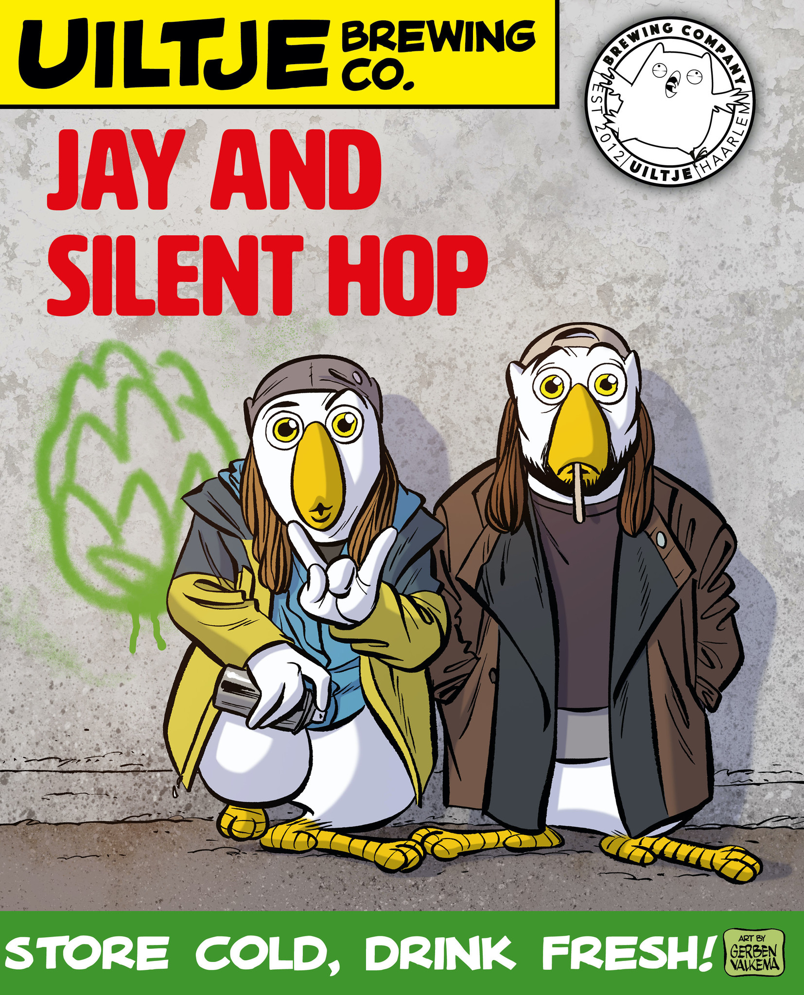 Uiltje Jay and Silent Hop Poster - Het Uiltje