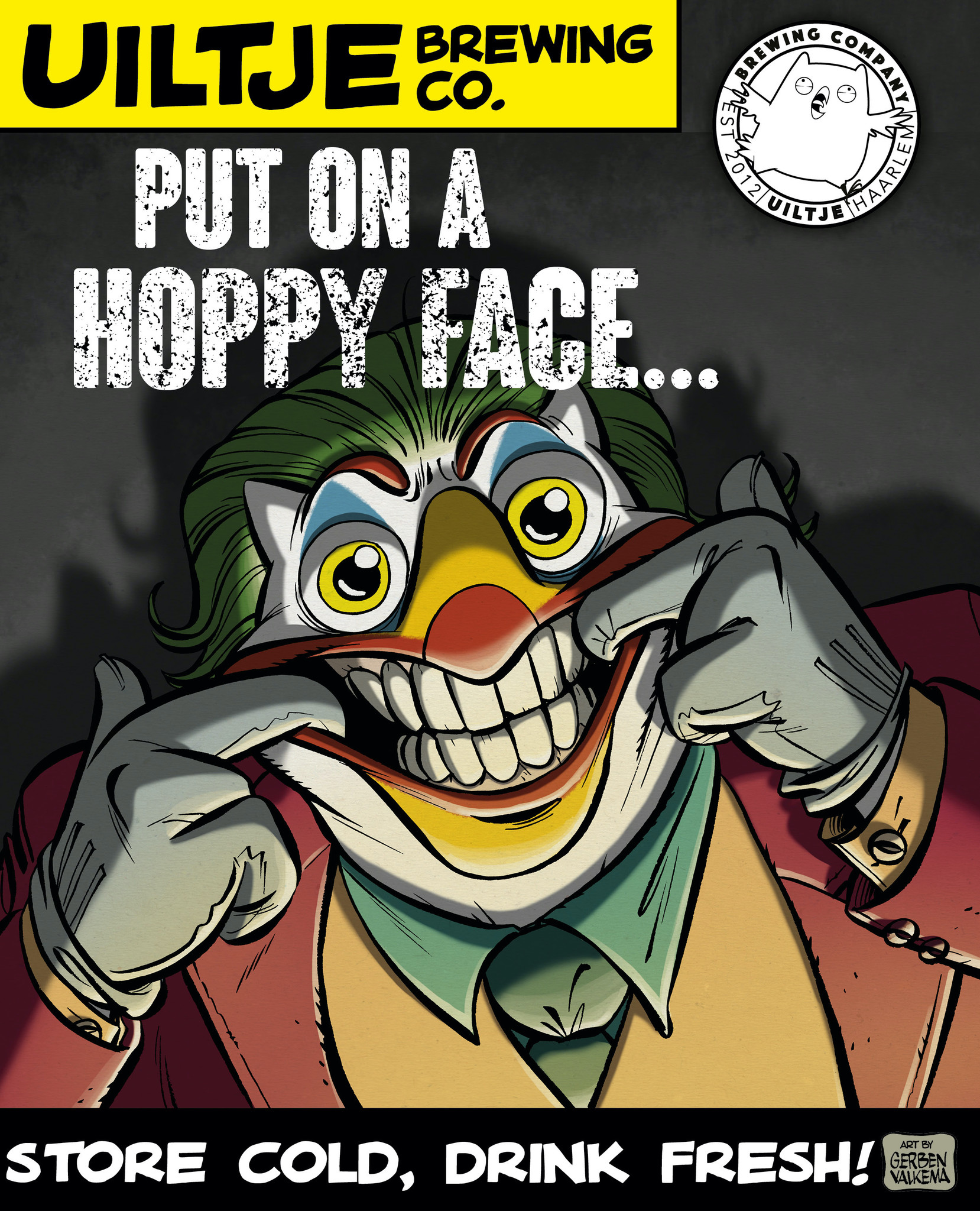 Uiltje Put On A Hoppy Face Poster - Het Uiltje