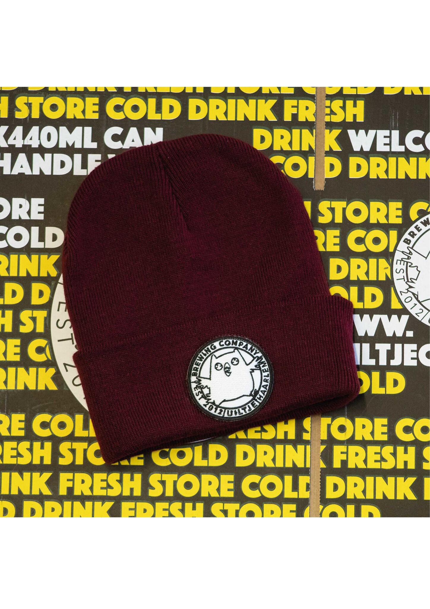 Uiltje Beanie - Burgundy - New Logo - Het Uiltje